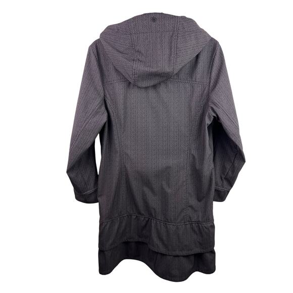 Athleta Shelter Cove Jacket, Gray Herringbone, Softshell, Hooded Rain Coat - Picture 3 of 15